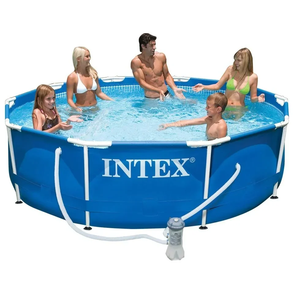 Metallrahmen-Pool 366 x 76 cm mit 12-Volt-Filterpumpe