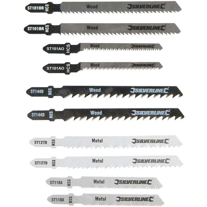 10-teiliges Stichsägeblatt-Set für Holz/Metall