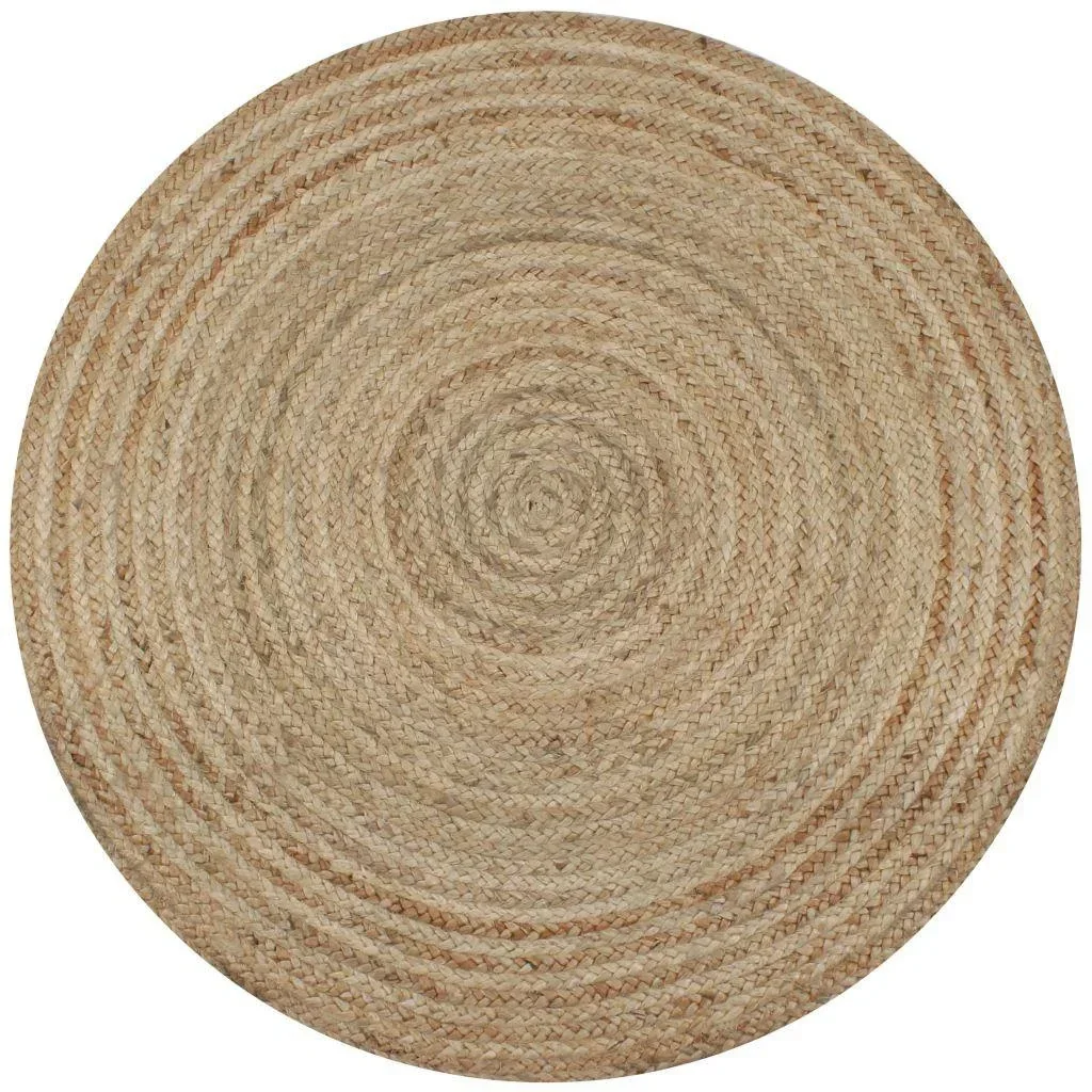 Teppich rund 120 cm gewebte Jute