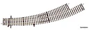Bogenweiche links BWl3/4 ohne Antrieb, Radius des Stammgleises und des Abzweiggleises 419,6 mm (R3), Bogenwinkel 30°