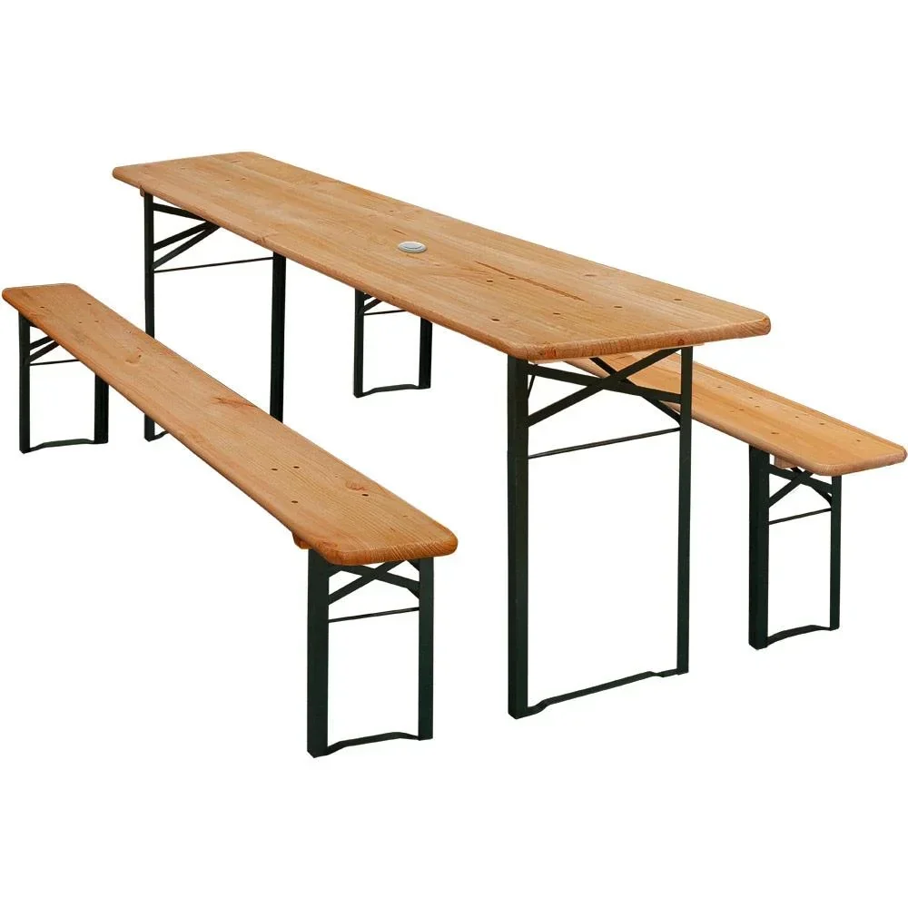 Biertisch und Bank - Holz 1,7m