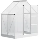 Aluminium Gewächshaus Gartenhaus mit Fenster Tür 193 x 126 x 205 cm 2,5 Pflanzenhaus inkl. Fundament Treibhaus Tomatenh