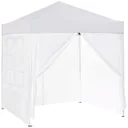 Pavillon 3x3m Faltpavillon 4 Seitenwände mit Fenster Tür mit Reißverschluss Festzelt Gartenzelt Pop-Up-Pavillon inkl. He