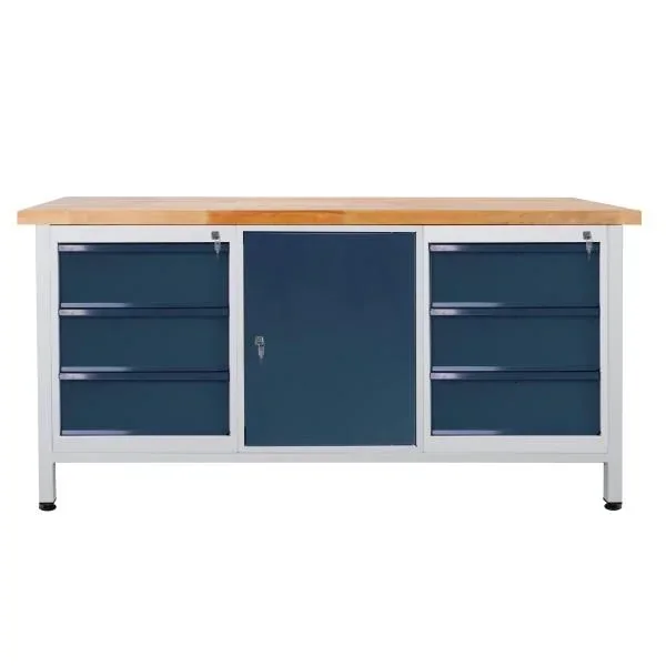 Werkbank / Werktisch 6 Schubladen, 1 Tür, L1700xB600xH840mm