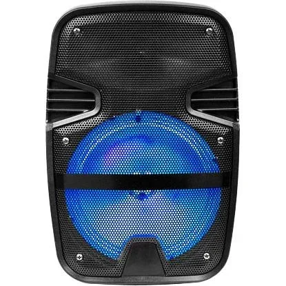 VT-6208 Mobiler batteriebetriebener Lautsprecher mit Bluetooth, kabelgebundenem Mikrofon und LED-Lichteffekt - RGB - 15W