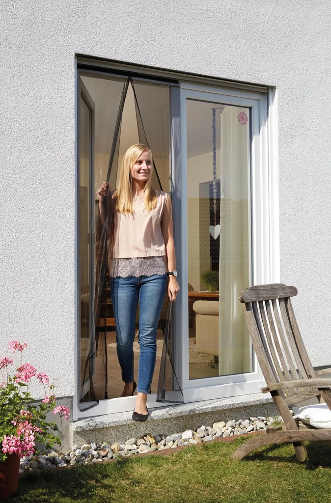 Fliegengitter-Magnetvorhang, 90 x 210 cm, Farbe anthrazit