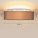 Deckenleuchte - Taupe - Stoff - Ø38cm