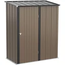 Gerätehaus mit Pultdach 1,34 m² Metall Gartenhaus Geräteschuppen verzinkter Stahl Braun 161,5 x 94,5 x 196 cm