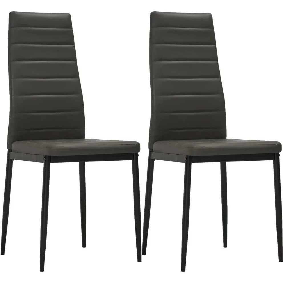 Esszimmerstühle 2-Sitzer Kunstleder grau