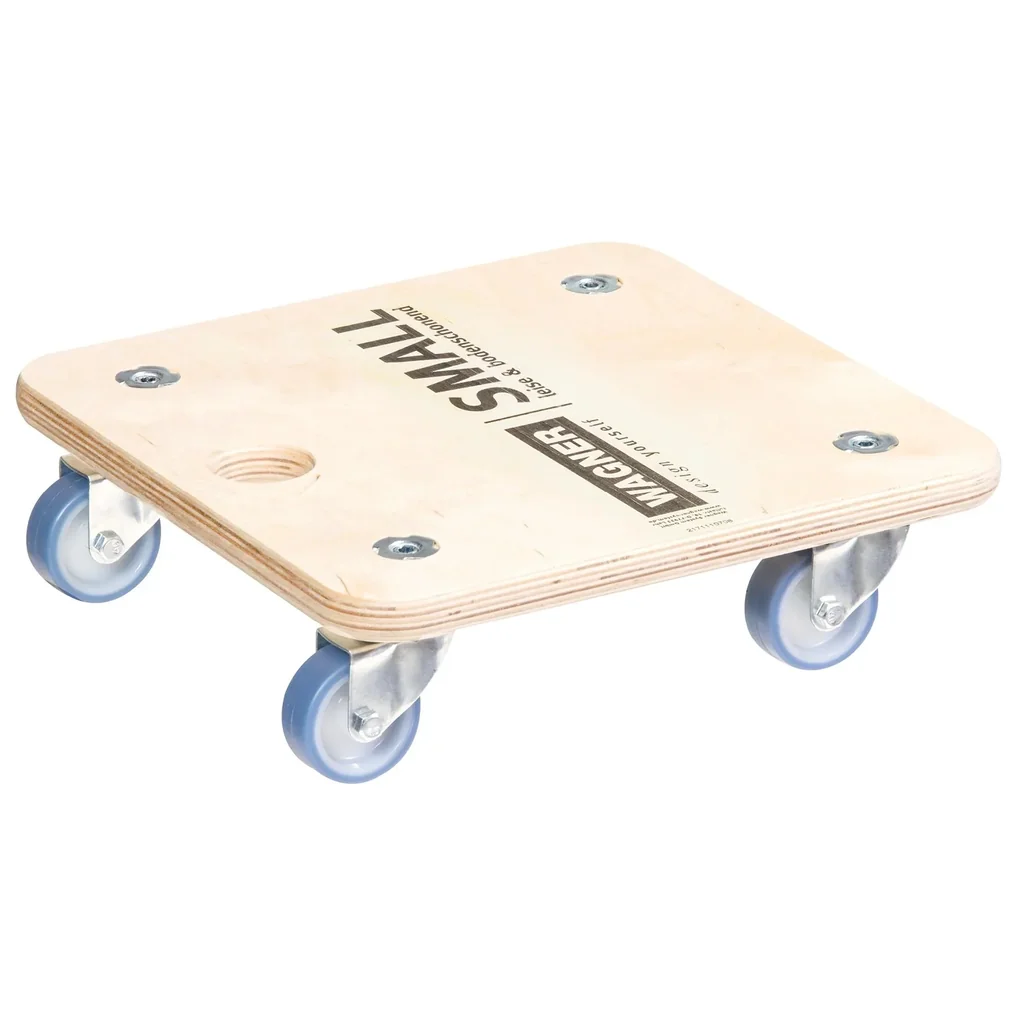 Transporthilfe MM 1353, 29 x 29 x 8,5 cm, softe Rollen Ø 50 mm, Gleitlager, Multiplex Birke FSC®, Tragkraft 250 kg
