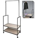 Relaxwonen Industrieller Kleiderständer - 84 x 42,5 x 176 cm - Metall/Holz