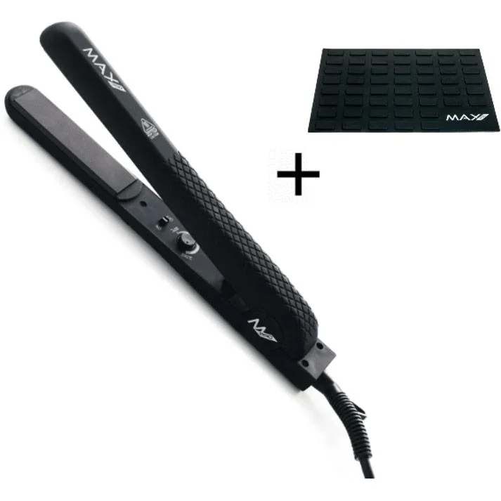 Max Pro Gloss Stylingzange Schwarz inkl. Hitzeschutzmatte