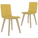Esszimmerstühle 2 Stück Stoff senfgelb