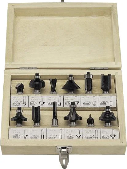 HM Fräsersatz ( Oberfräsen ) 12-teilig, 8 mm Schaft