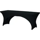 Stretch-Tischdecke, schwarz, Polyester, rechteckiger Tisch, Beintaschen