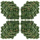 12 Stück künstliches Pflanzenwand Hecke 50x50 cm UV-Schutz Sichtschutz Glanzmispeln Design Heckenpflanze für Garten Outd