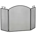 Kaminschutzgitter Funkenschutzgitter mit Netz Eisengitter Kaminschirm zusammengefaltet dreiteilige Design Metall Schwarz