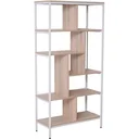 Bücherregal Holzregal Standregal Büroregal Aufbewahrungsregal Dekoregal 9 x Würfel Natur+Weiß 80x35x160cm