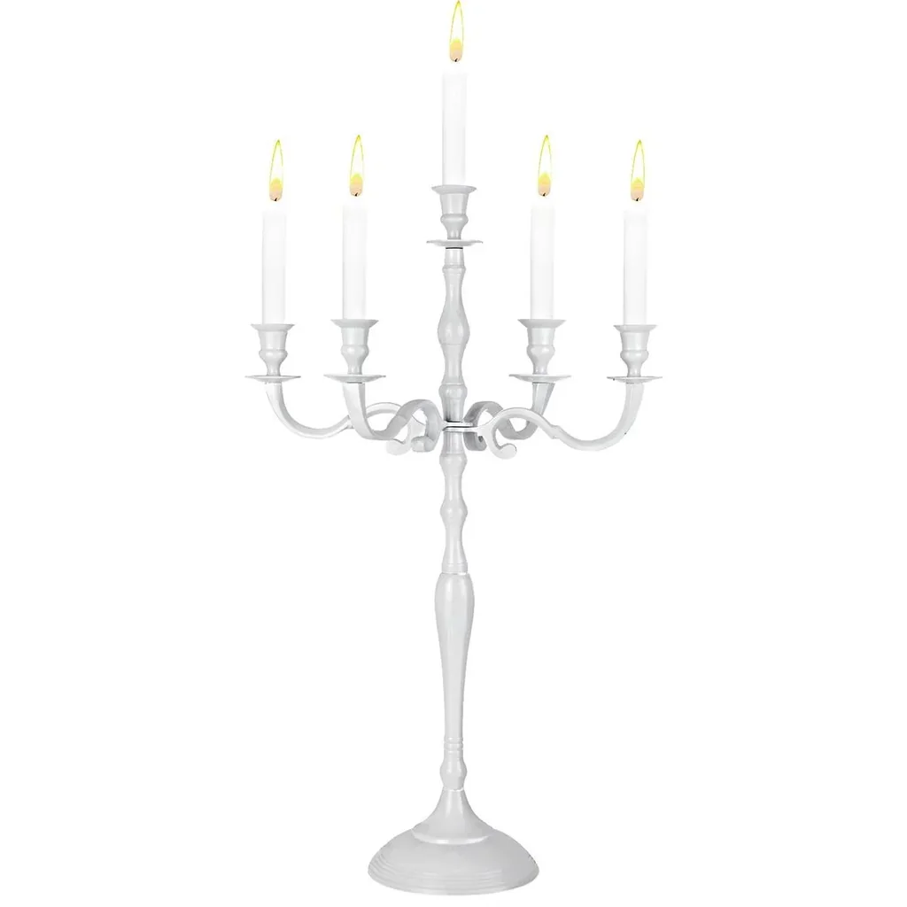 Kerzenleuchter Weißaluminium vernickelt 60cm 5-armig