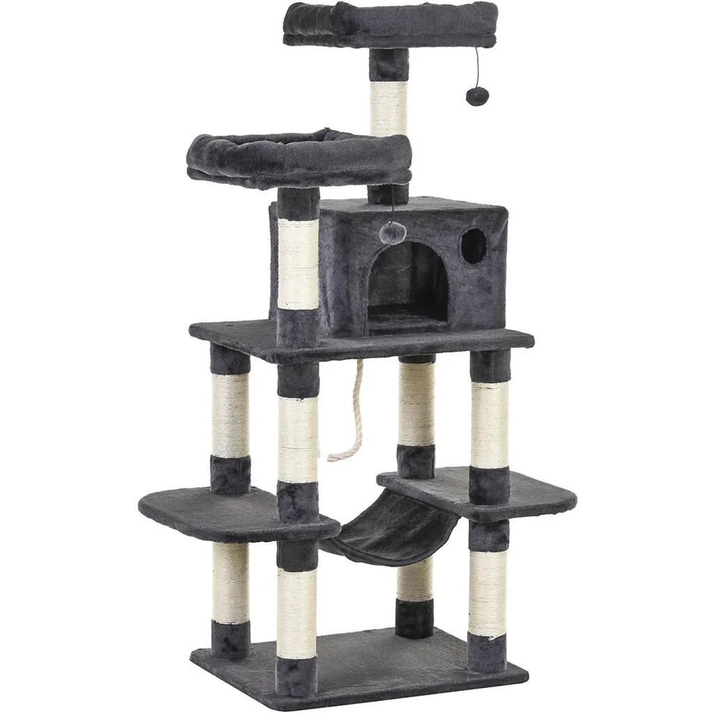 Kratzbaum mit Hängematte und Spielbällen