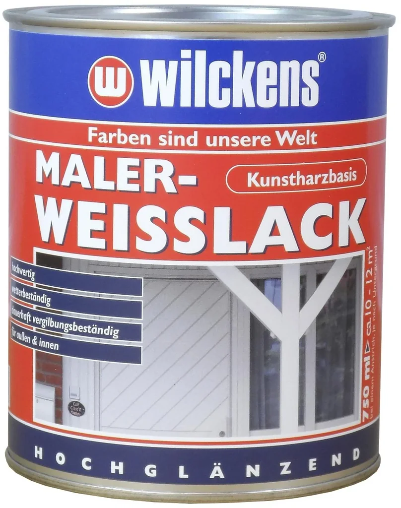Maler-Weißlack Weiß, hochglänzend, 750 ml