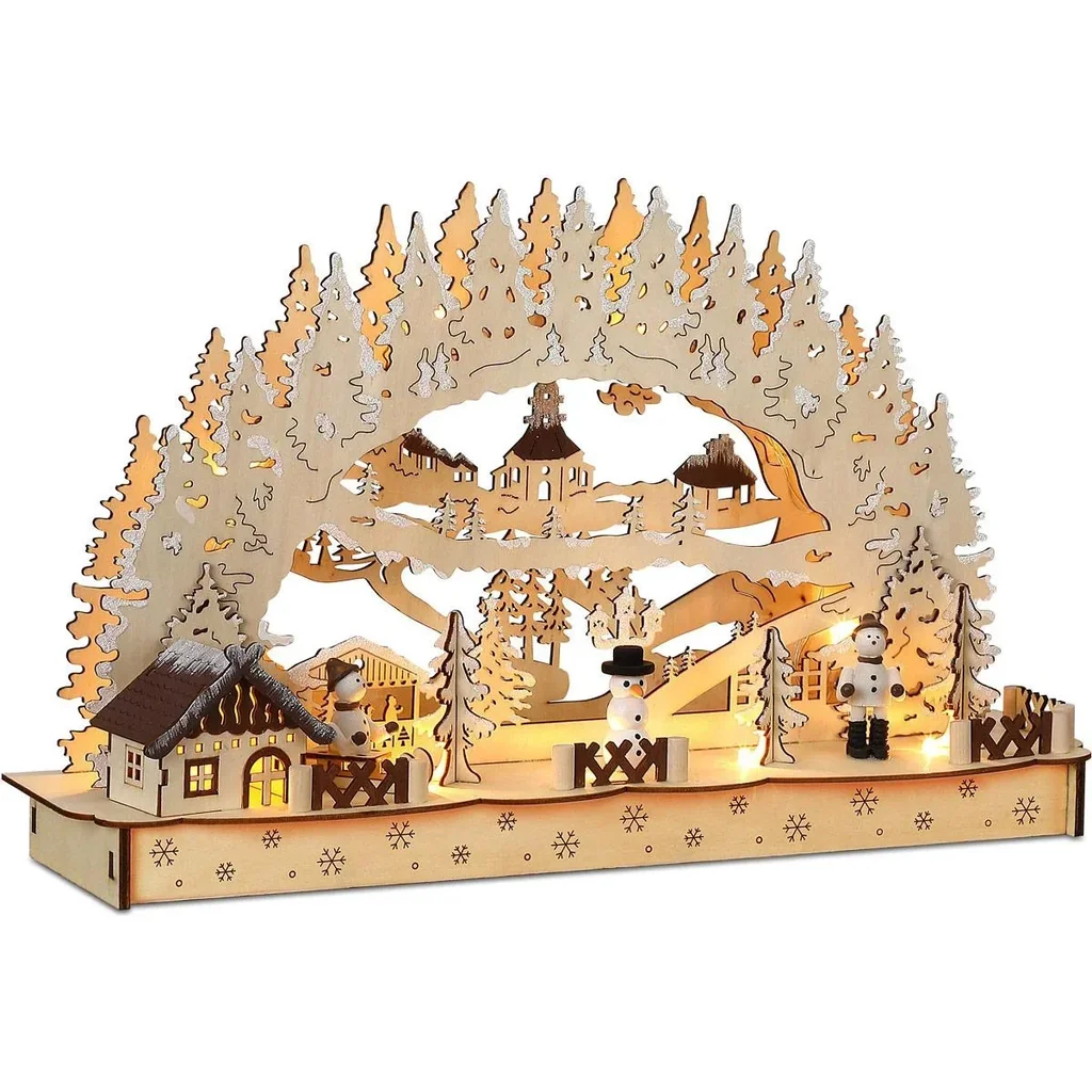LED-Kerzenbogen - Kerzenständer - Weihnachten - Holz