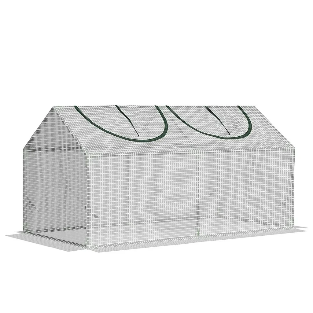 Poly-Gewächshaus mit Fenster PE-Gewächshaus Tomatenhaus Kühlrahmen 119 x 60 x 60 cm weiß