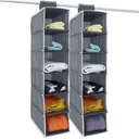 2x Kleiderbügel mit 6 Fächern in Anthrazit/Weiß