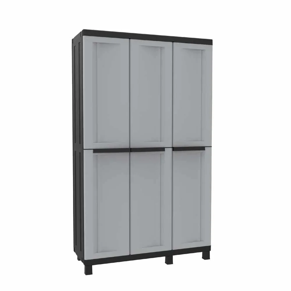 Twist Black 102A 3-türiger Kunststoffschrank mit 2 Innenräumen und 3 höhenverstellbaren Einlegeböden