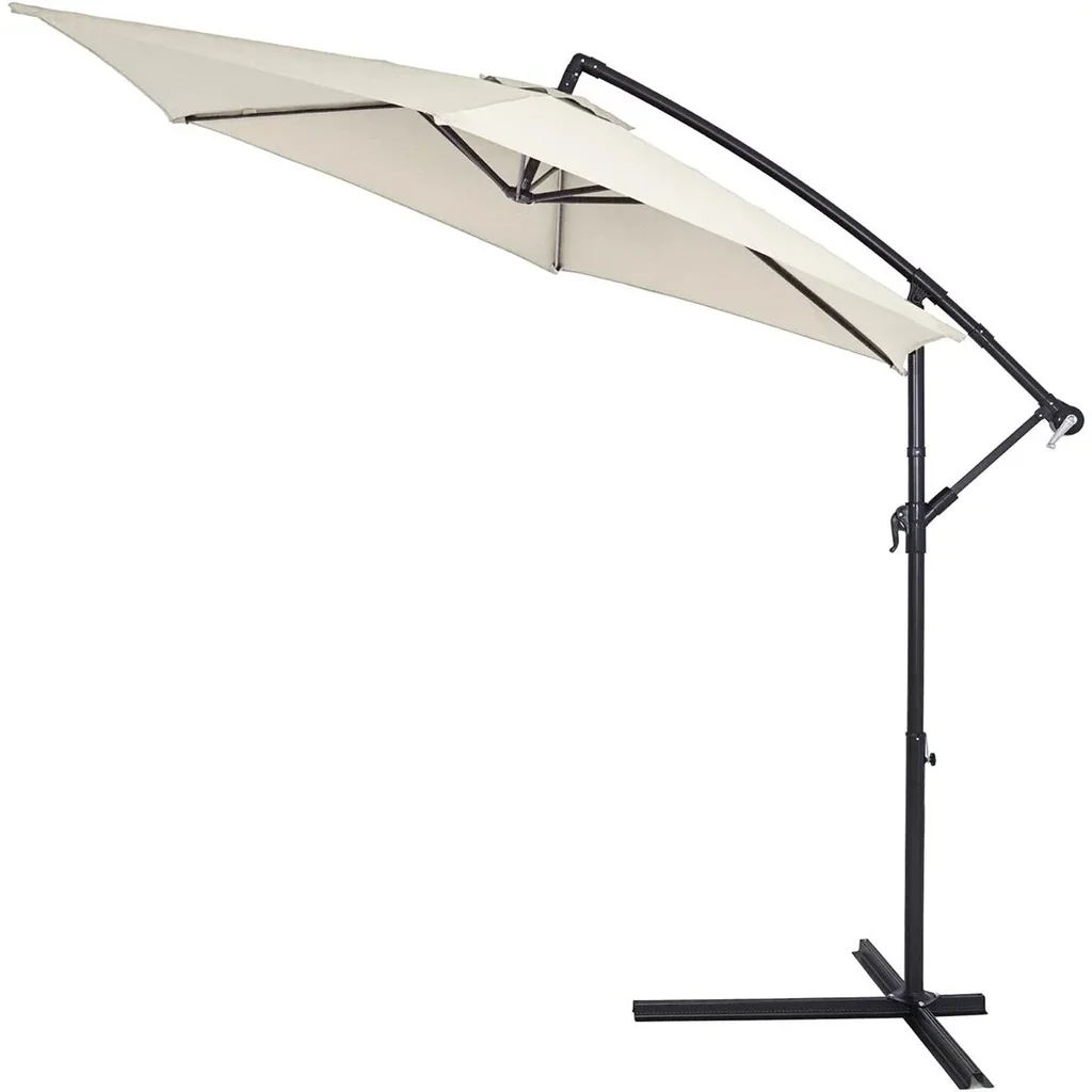 Sonnenschirm zusammenklappbare Aluminiumcreme Ø 330 cm UV-Schutz 40+