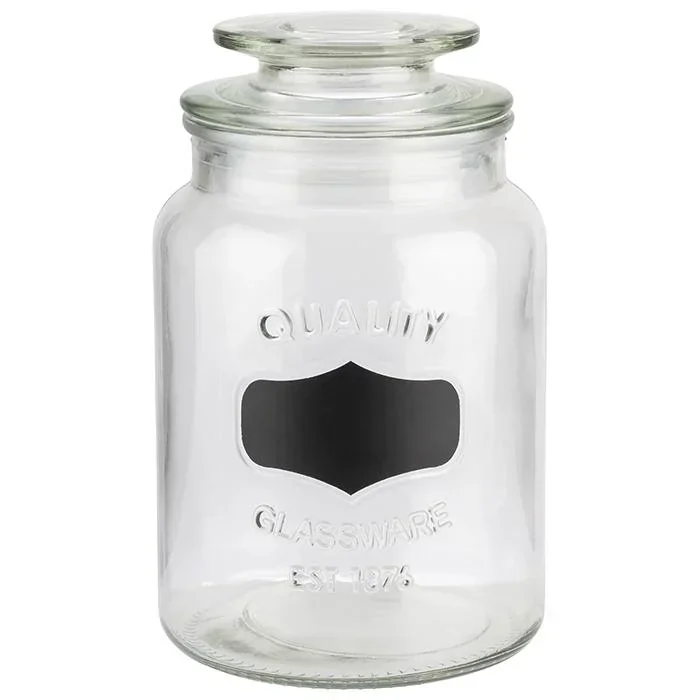 Vorratsglas mit Beschriftungsfeld - Glasbehälter mit 1,5 L