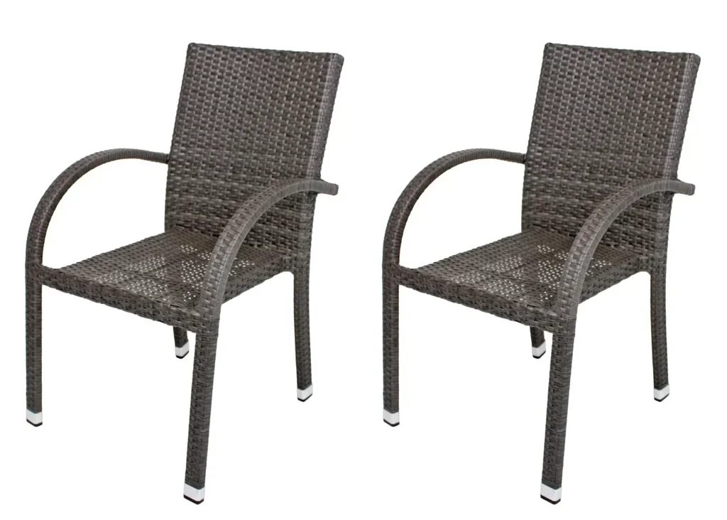 2 x Stapelstuhl "Modesto" dunkelgrau