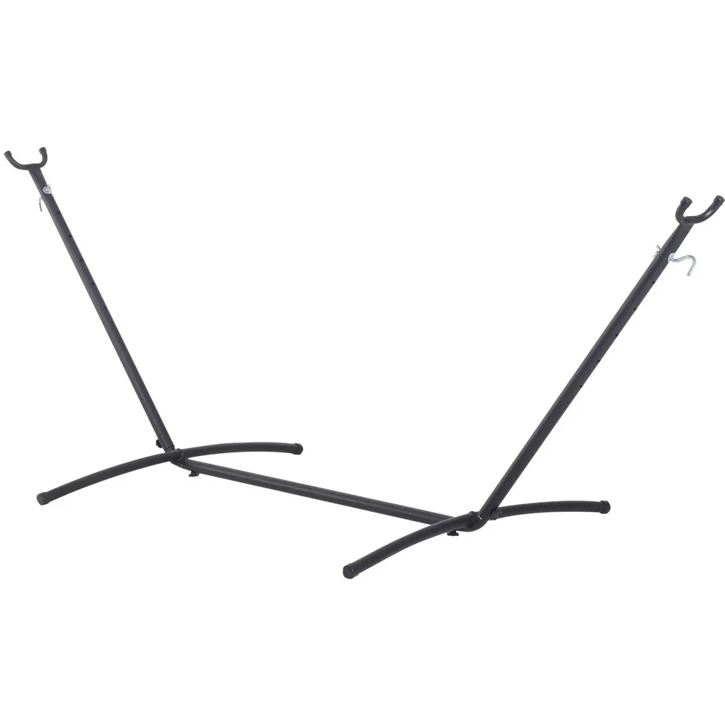 Hängemattengestell für Hängematte Hängemattenständer mit Hacken Garten Strand Metall 280x120x110cm bis 150kg
