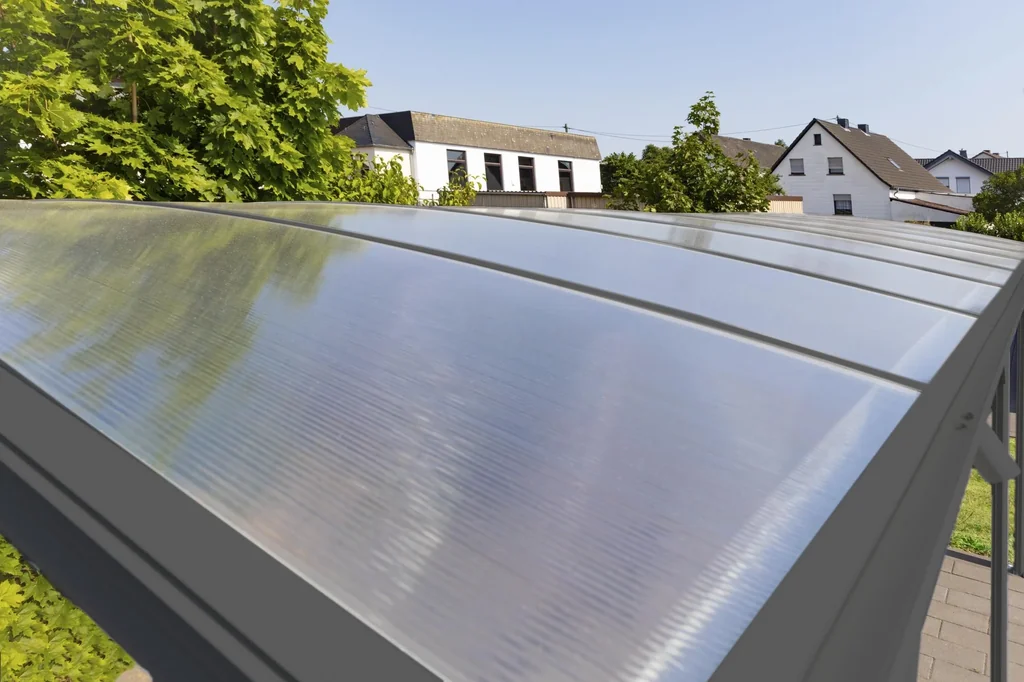 Aluminium Rundbogen Carport und Überdachung anthrazit, 576x300x220 cm