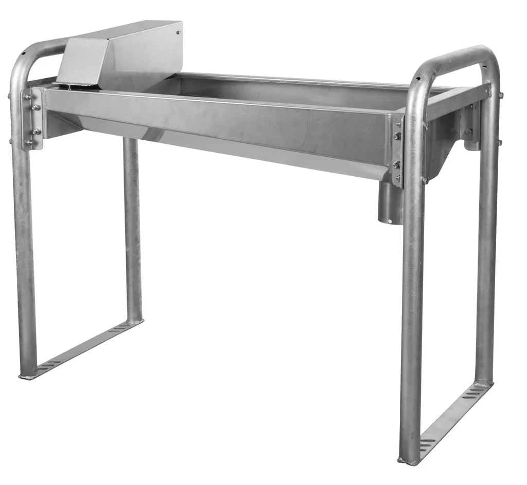 Trogtränke aus Edelstahl mit Bodengestell, 50 l, 120 cm