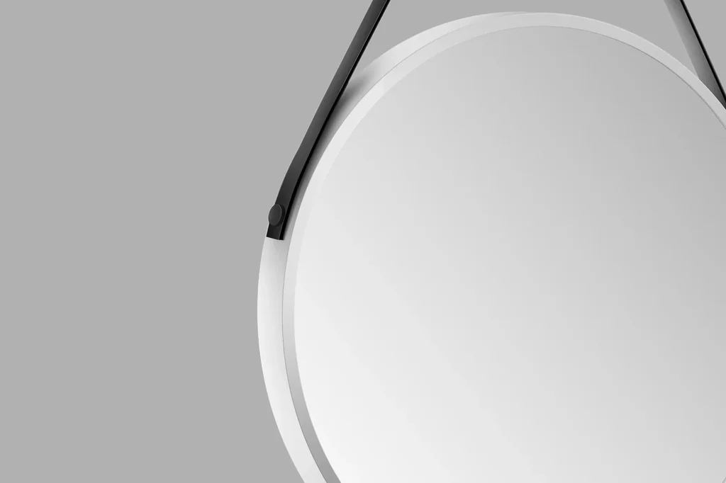 Dekorativer runder Wandspiegel in weiß matt Ø 50 cm - hochwertiger robuster Aluminiumrahmen