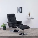 Massagesessel verstellbar mit Fußhocker Kunstleder schwarz