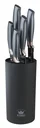 Messer-Set mit Messerblock, in Carbon-Optik, Schwarz/ Roségoldfarben, 6-teilig