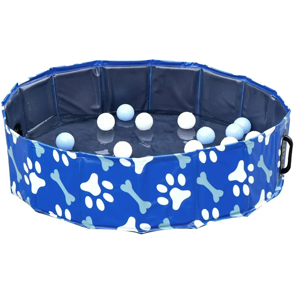 Hundepool mit Wasserablassventil blau