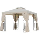 Gartenpavillon Pavillon ca. 3 x 3 m Doppeldach Partyzelt Festzelt 4 x Doppel-Seitenteile wasserdicht UV-Schutz Metall Po