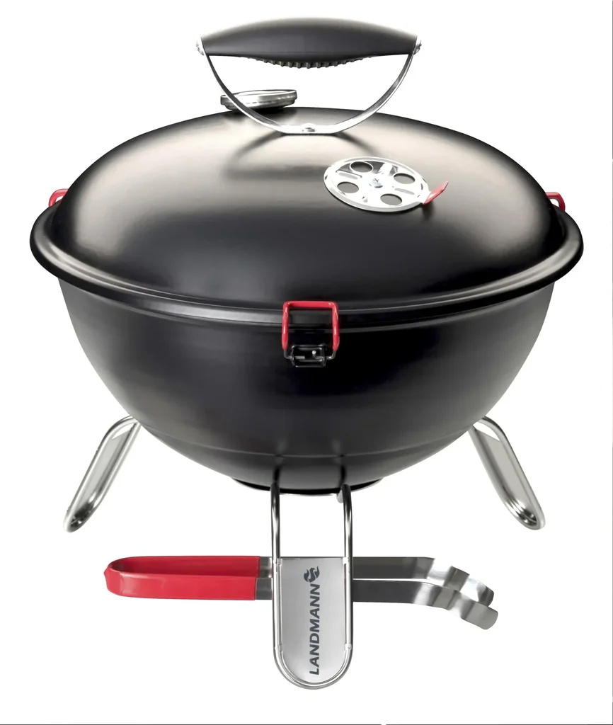 Holzkohle-Kugelgrill "Piccolino", Schwarz matt