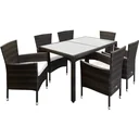 Gartengarnitur 13-teilige stapelbare Polyrattan-Stuhlgarnitur Bali braun