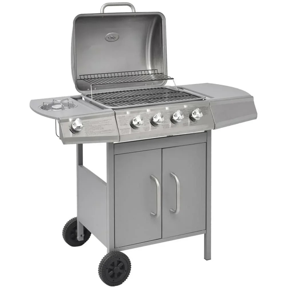 Gasgrill 4+1 Kochzone silber