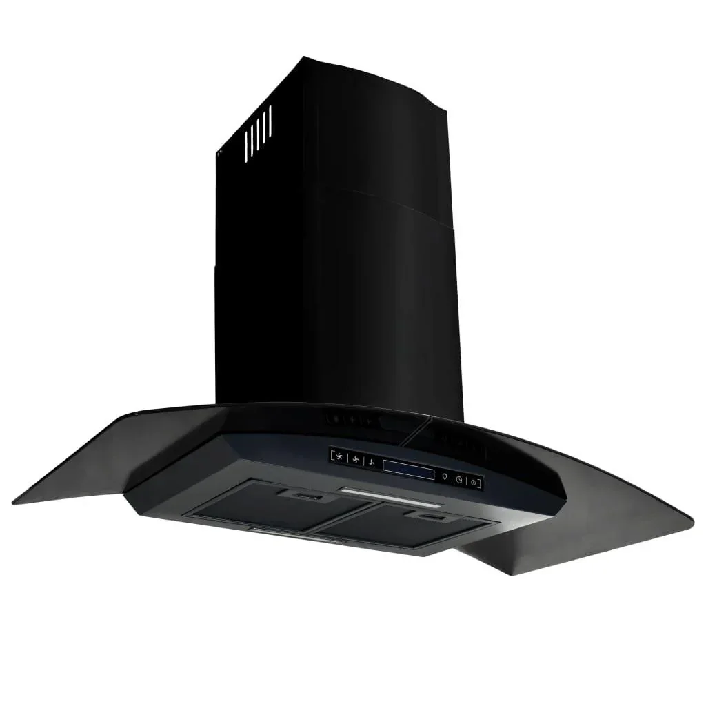 Wandhaube 756 m³/h 90 cm Edelstahl schwarz