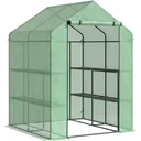 Foliengewächshaus Gewächshaus Treibhaus mit Blumenregal Frühbeet Tomatenhaus Pflanzenhaus für Garten, aus Stahlrohl und