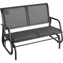 Schaukelbank 2-Sitzer Gartenbank Gartenschaukel Sitzbank Parkbank Metall Gartenmöbel Grau 120 x 70 x 88 cm