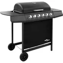 Gasgrill mit 6 Brennern schwarz
