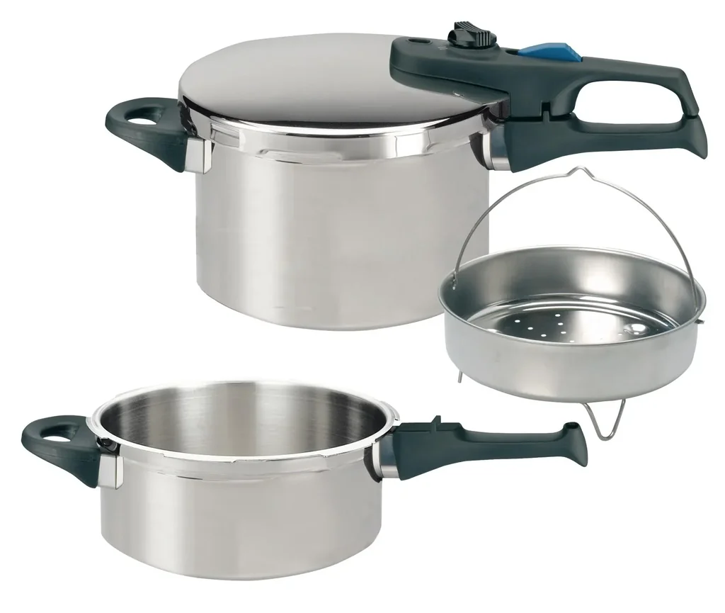Schnellkochtopf Set 'Praktika Plus XL', 5-teilig, Edelstahl, Induktion