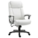 Massage-Bürostuhl 6-Punkt-Massage-Drehstuhl aus Kunstleder mit gewölbter Kopfstütze und Armlehne Weiß 70 x 76,5 x 114-12