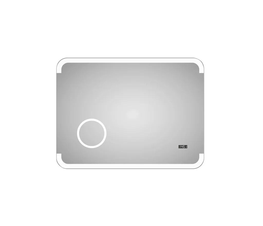 Badezimmerspiegel mit Beleuchtung, "Harmony" - 80 x 60 cm mit hinterleuchtetem Raumlicht